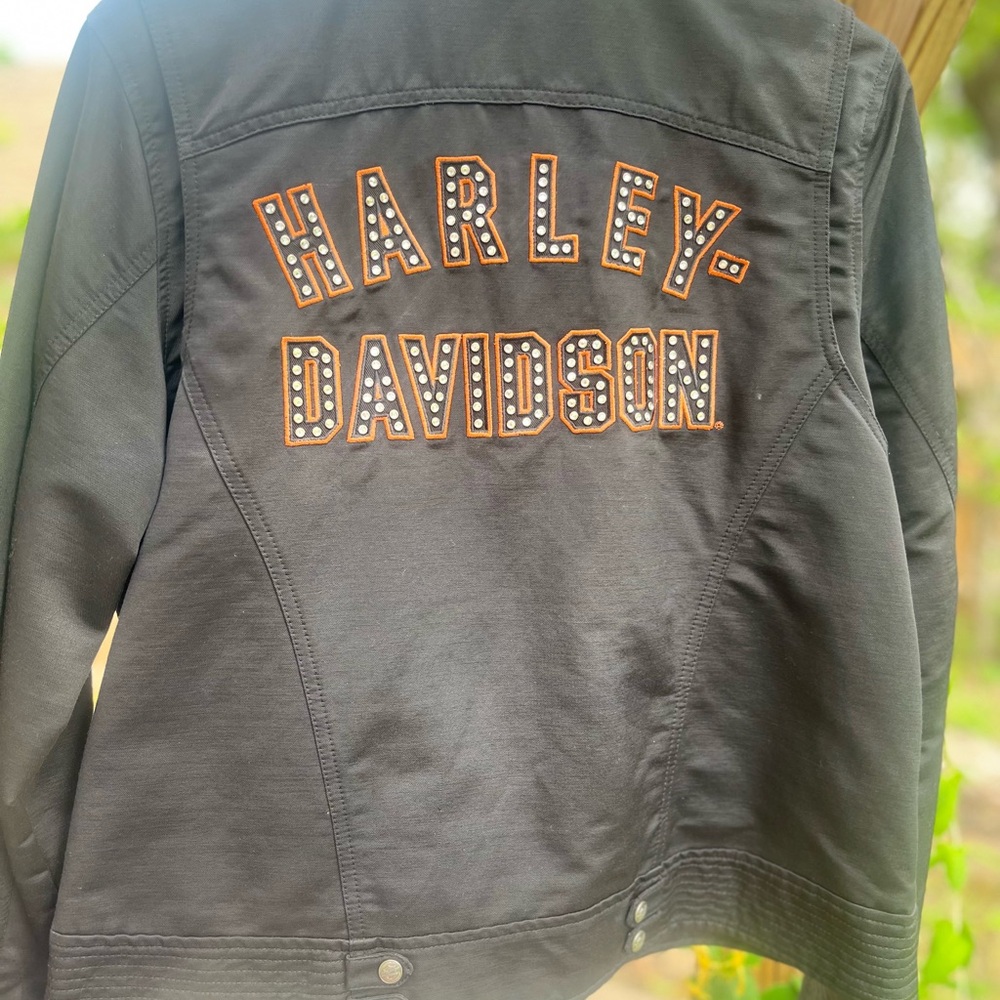 Harley-Davidson Black Bomber Jacket with Standing Collar